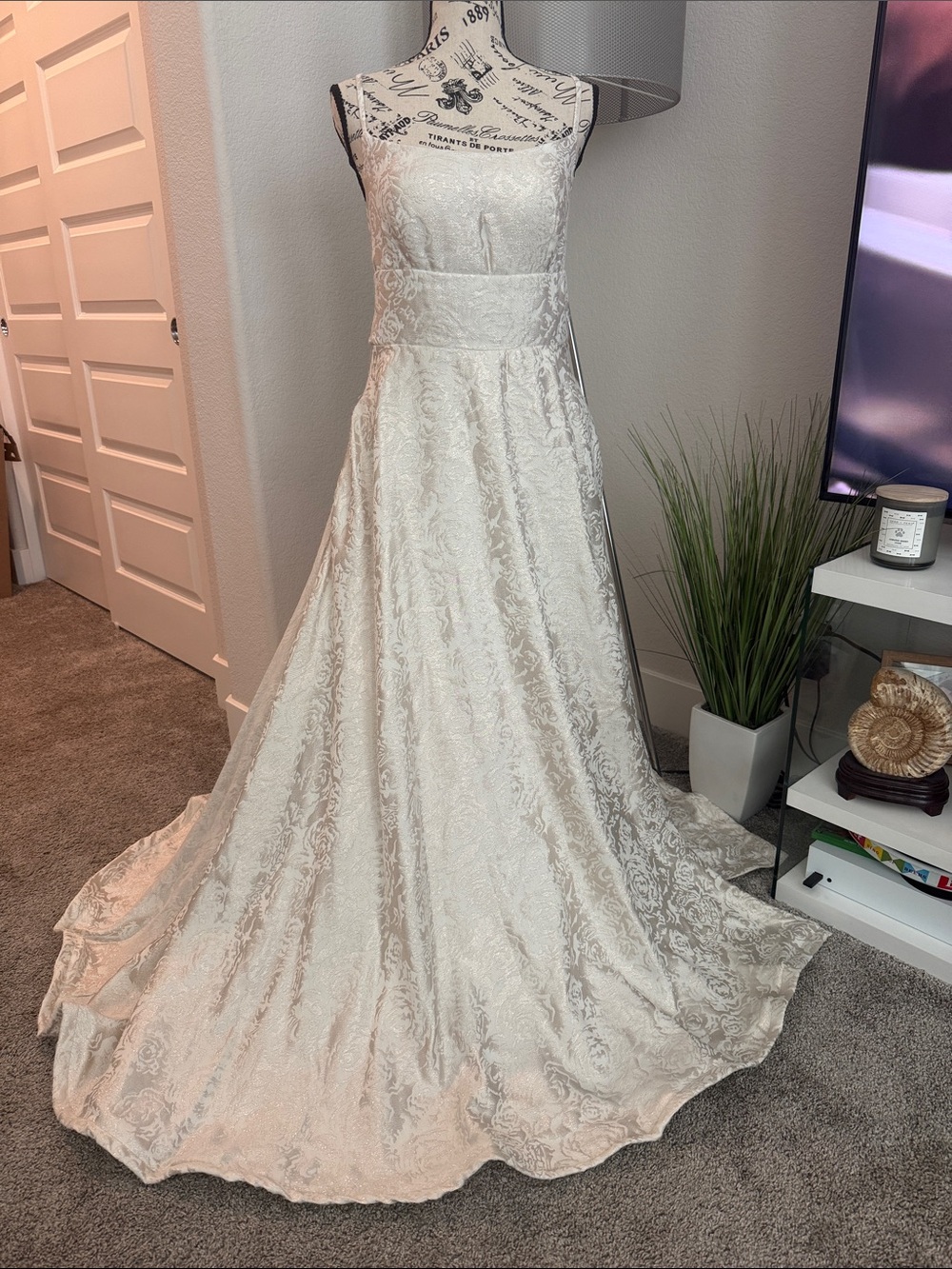 Windsor Champagne & Ivory A-Line Evening - Wedding Gown